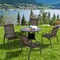 Weather-Resistant PE Rattan Patio Dining Chairs Stackable Outdoor Chairs with Steel Frame